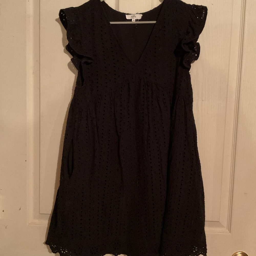 Entro Elegant Black Eyelet Top